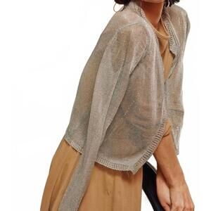NEW LARA DAISY women's the luster cardigan in silver